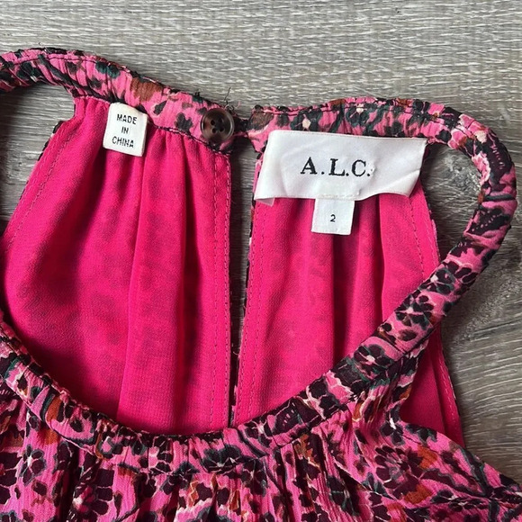 A.L.C Elara Printed Silk Midi Dress - Picture 13 of 14